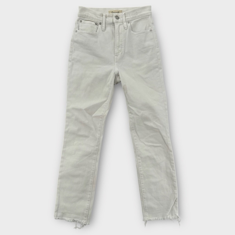 Madewell The Perfect Vintage Jeans Womens 24 High Rise Straight White 26‎ Inseam